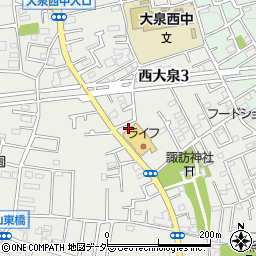 株式会社ライフコーポレーション　西大泉店周辺の地図