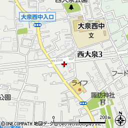 東京都練馬区西大泉3丁目17周辺の地図