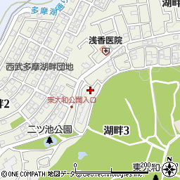 東京都東大和市湖畔周辺の地図