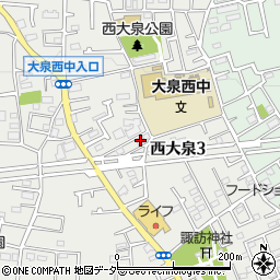 東京都練馬区西大泉3丁目17-18周辺の地図