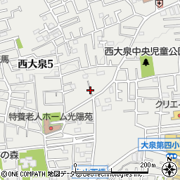 東京都練馬区西大泉5丁目15周辺の地図