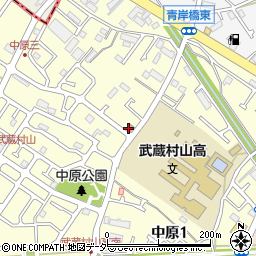 武蔵村山中原郵便局周辺の地図