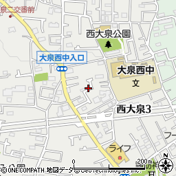 東京都練馬区西大泉3丁目18周辺の地図