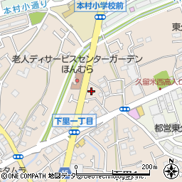 東久留米本村郵便局周辺の地図