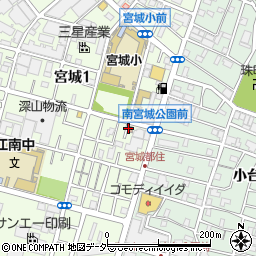 足立宮城郵便局周辺の地図