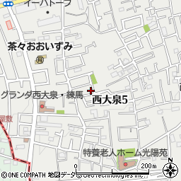 東京都練馬区西大泉5丁目25-11周辺の地図