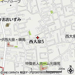東京都練馬区西大泉5丁目24-5周辺の地図