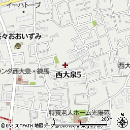 東京都練馬区西大泉5丁目25-8周辺の地図