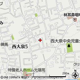 東京都練馬区西大泉5丁目13周辺の地図