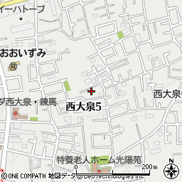 東京都練馬区西大泉5丁目24-7周辺の地図