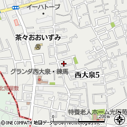 東京都練馬区西大泉5丁目25-16周辺の地図