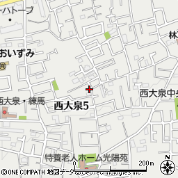東京都練馬区西大泉5丁目24-15周辺の地図