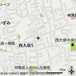 東京都練馬区西大泉5丁目13-16周辺の地図