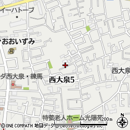 東京都練馬区西大泉5丁目25-5周辺の地図