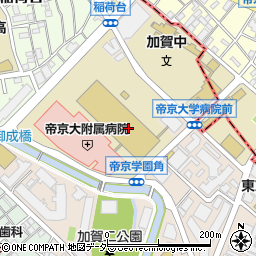 帝京大学　幼稚園周辺の地図