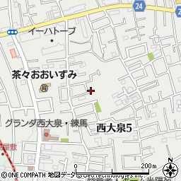 東京都練馬区西大泉5丁目25-22周辺の地図