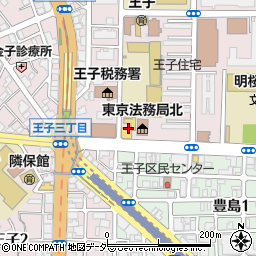 東日本三菱王子店周辺の地図