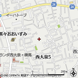 東京都練馬区西大泉5丁目25周辺の地図