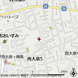 東京都練馬区西大泉5丁目25-46周辺の地図