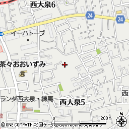 東京都練馬区西大泉5丁目25-23周辺の地図