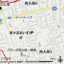 東京都練馬区西大泉5丁目25-28周辺の地図