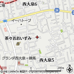 東京都練馬区西大泉5丁目25-24周辺の地図