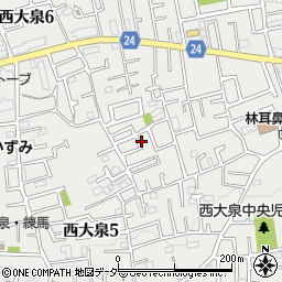 東京都練馬区西大泉5丁目9周辺の地図