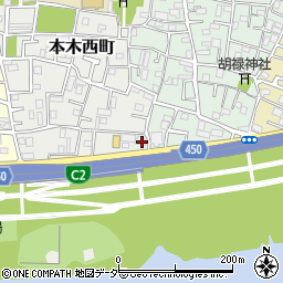 東京都足立区本木西町1-20周辺の地図