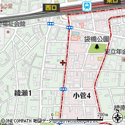 おうちのカンゴ東京綾瀬周辺の地図