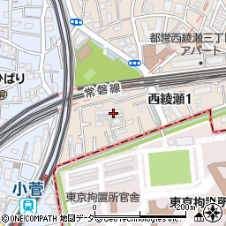 東京都足立区西綾瀬1丁目周辺の地図