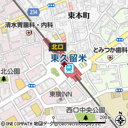 東京都東久留米市周辺の地図