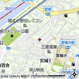 東京都足立区宮城1丁目周辺の地図