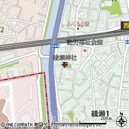綾瀬神社周辺の地図