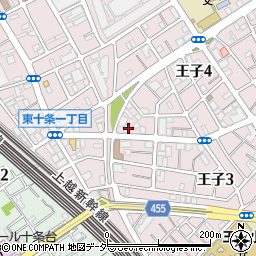 東京都北区王子4丁目1-14周辺の地図