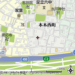 東京都足立区本木西町7周辺の地図