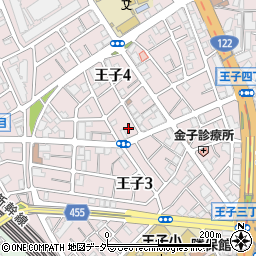 東京都北区王子4丁目13-13周辺の地図