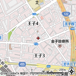 東京都北区王子4丁目13-9周辺の地図