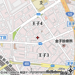 東京都北区王子4丁目13-3周辺の地図