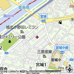 東京都足立区宮城1丁目24周辺の地図