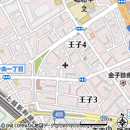 東京都北区王子4丁目3-9周辺の地図