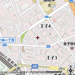 東京都北区王子4丁目3-10周辺の地図