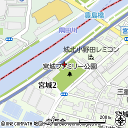 東京都足立区宮城2丁目周辺の地図