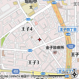 東京都北区王子4丁目14-12周辺の地図