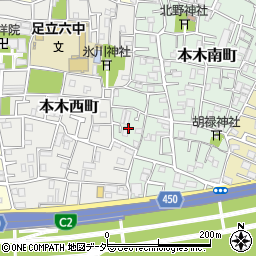 東京都足立区本木南町6周辺の地図
