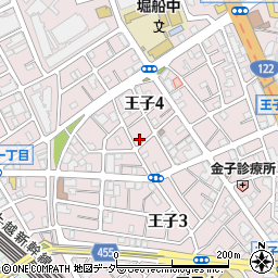東京都北区王子4丁目12-8周辺の地図