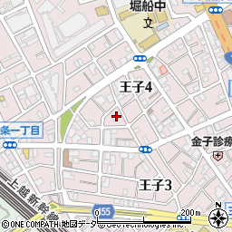 東京都北区王子4丁目3周辺の地図