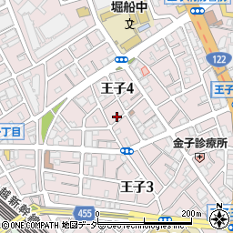 東京都北区王子4丁目12-7周辺の地図