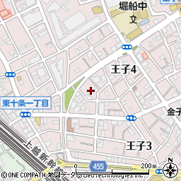 東京都北区王子4丁目4-16周辺の地図
