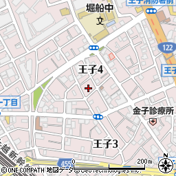 東京都北区王子4丁目12周辺の地図