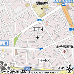東京都北区王子4丁目12周辺の地図